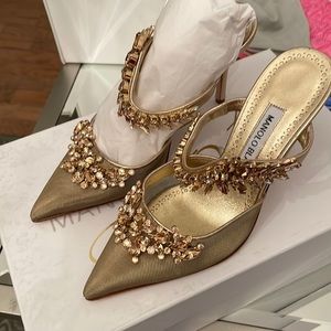 Manolo blahnik mesh gold lurum